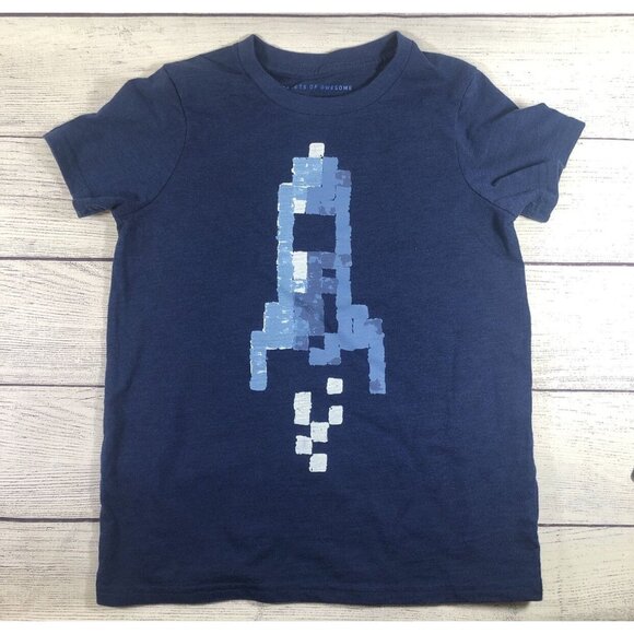 Rockets Of Awesome Size 6/7 Blue Rocket Tee - Picture 1 of 4